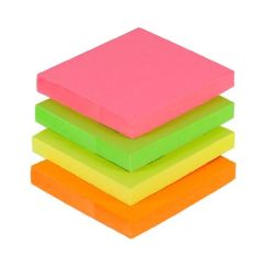 Notite adezive 75x75, culori neon, 100 file