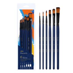 Set 6 pensule profesionale soft 3 vf rotund, 3 vf tesit 4, 6, 8 DELI