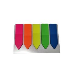 Notite adezive index din plastic, sageata, 45x12 mm, set 5x25 file color, Shine A