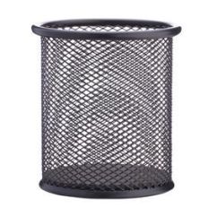 Suport instrumente scris metalic tip Mesh, rotund, negru