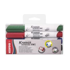 Whiteboard/Flipchart marker 3mm KORES, 4 culori/set